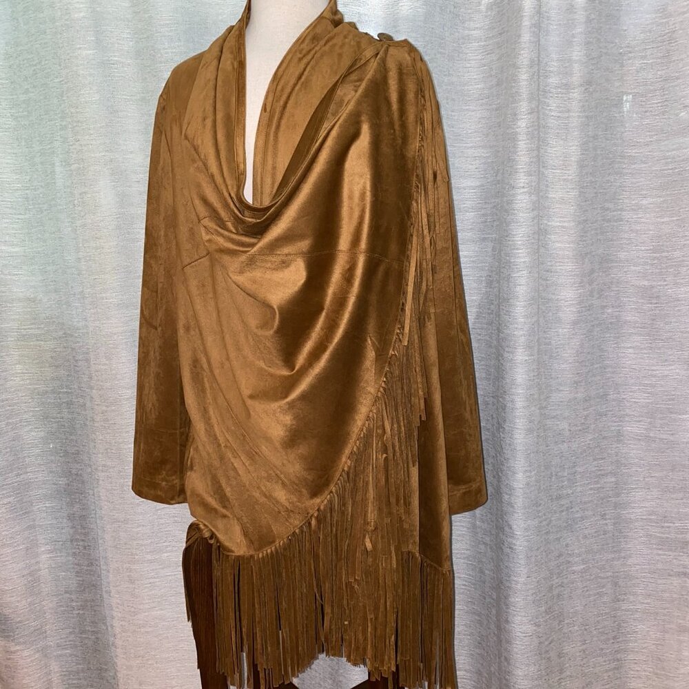 Chico's Fringed Poncho/Wrap Copper Color Size 4 (US20/22)